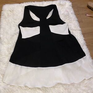BCBGMaxAzria Black and White Sleeveless Blouse